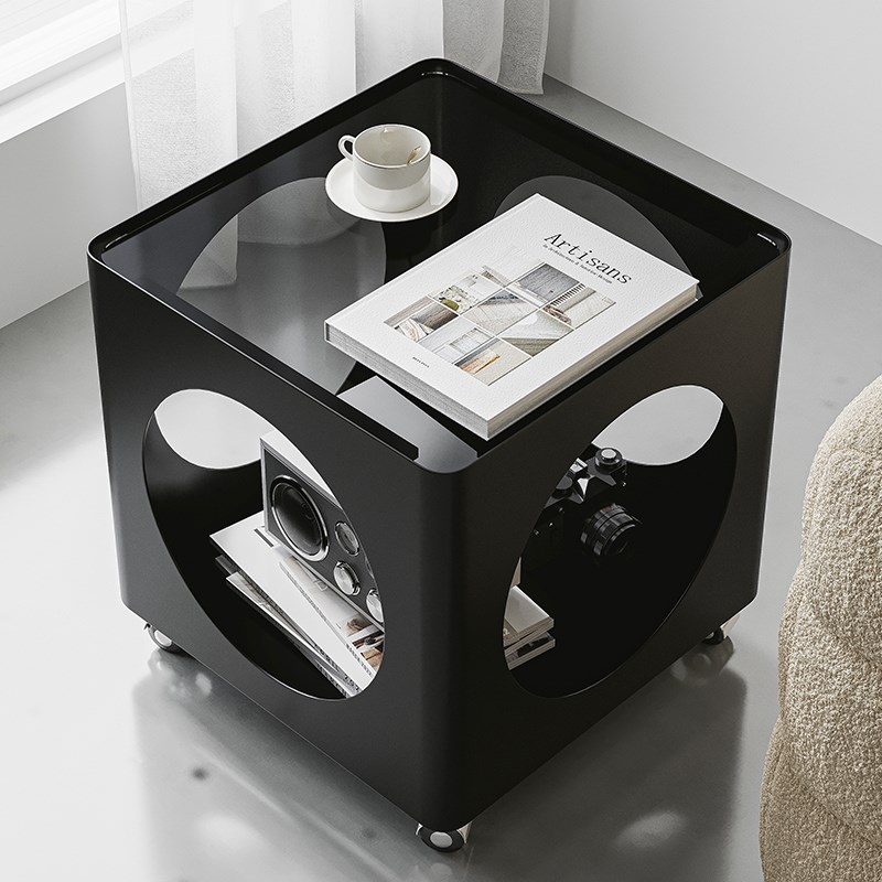 轻奢移动边几沙发小型边柜小户型家用角几钢化玻璃茶几卧室床头柜