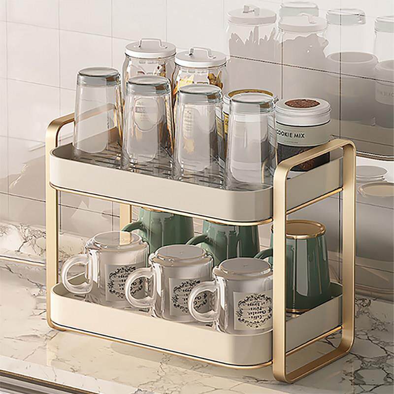 杯子置物架子放水杯茶杯双层沥水防尘桌面客厅厨房家用置物架