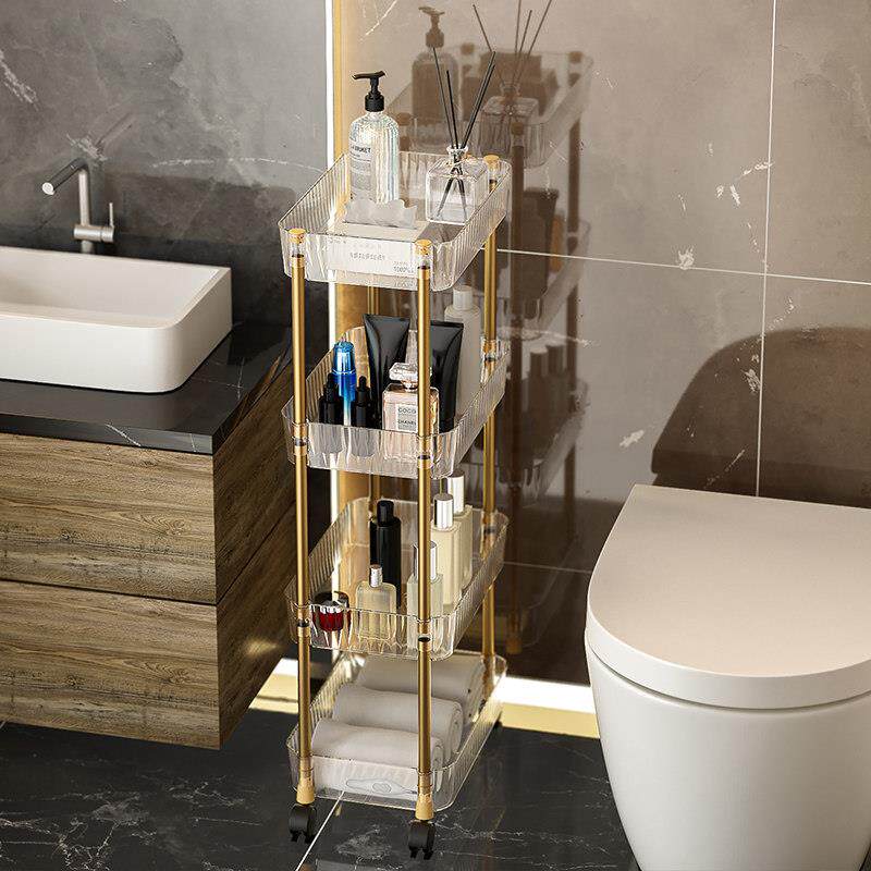 轻奢浴室卫生间置物架小推车洗手台厕所马桶夹缝隙侧边落地收纳柜