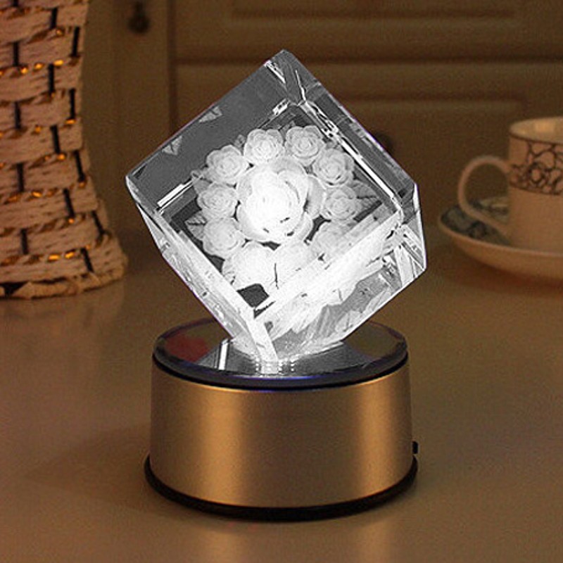 DIY水晶11朵玫瑰花摆件送女朋友老婆闺蜜同学生日结婚圣诞节礼物