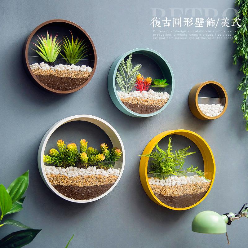 北欧创意客厅墙面装饰品挂件电视背景墙餐厅仿真植物墙上挂饰壁挂