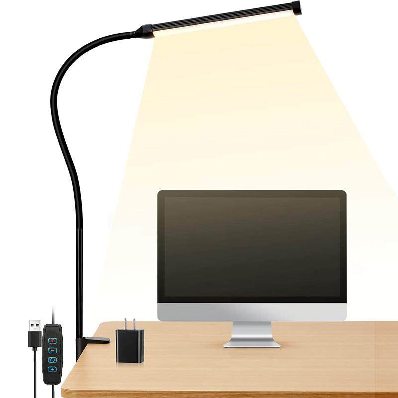 新款办公室台灯工作专用可夹式超亮折叠长臂插电式美甲屏幕钢琴灯