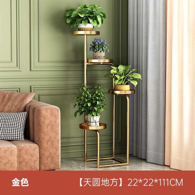 绿萝花架子多层室内客厅省空间阳台吊兰架落地式钢木多肉垂吊花架