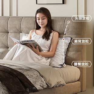 佐尔适华夫格布艺床雪尼尔绒现代简约中古风卧室小户型高脚布艺床