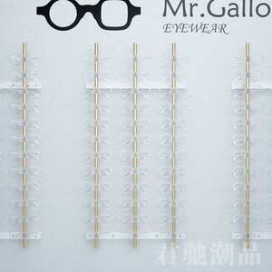 君驰潮品壁挂式眼镜太阳镜墨镜展示道具眼镜店陈列架子金属轻奢风
