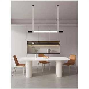 意大利SLIVER皮革餐厅吊灯后现代设计师吧台办公室一字长条玻璃灯