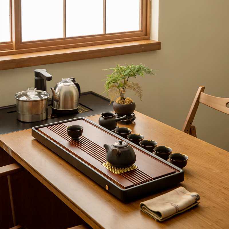 祥福新款现代简约高端中式家用干泡台茶台茶具托盘茶海茶几茶盘