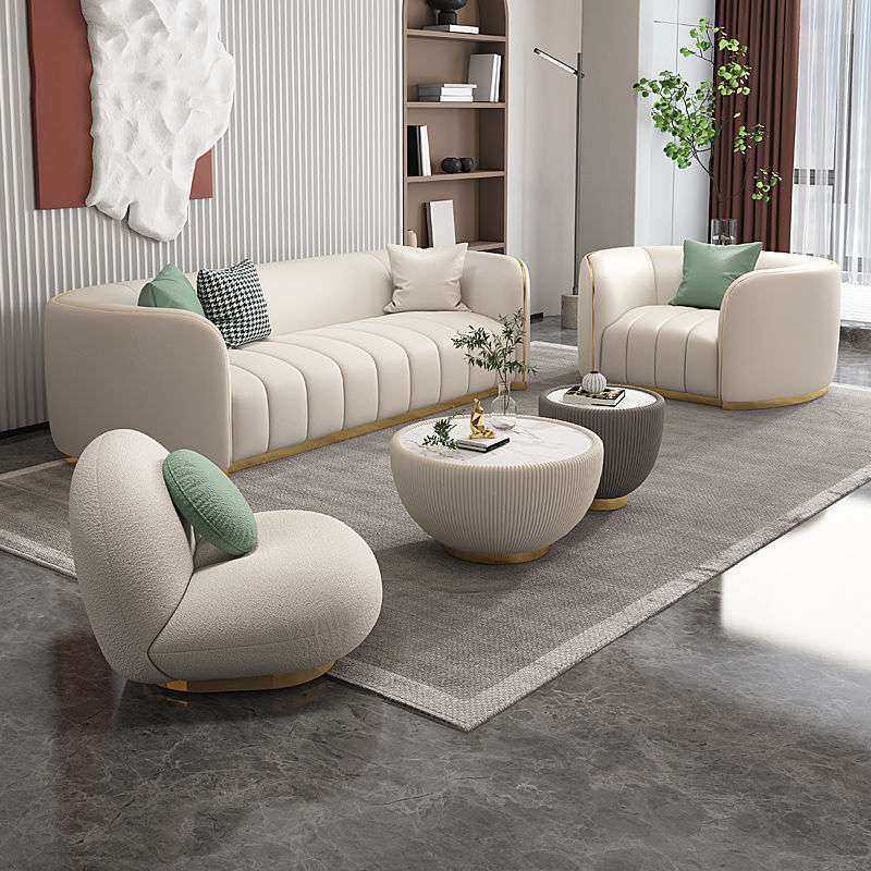 轻奢沙发组合客厅大小户型皮艺美式后现代天鹅绒工厂 轻奢风