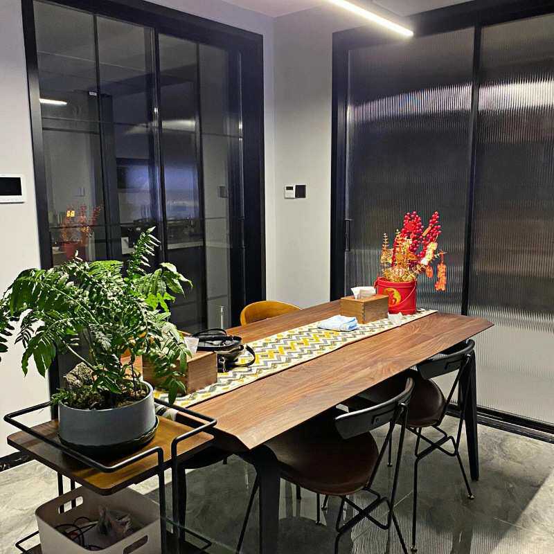 北美黑胡桃木餐桌白蜡木书桌家用实木长方形饭桌意式办公台会议桌