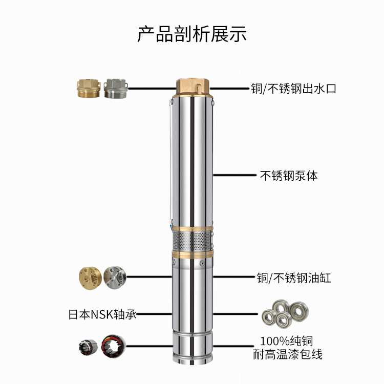 厂家供货 永磁无刷太阳能水泵 微型直流水泵 72V不锈钢光伏泵
