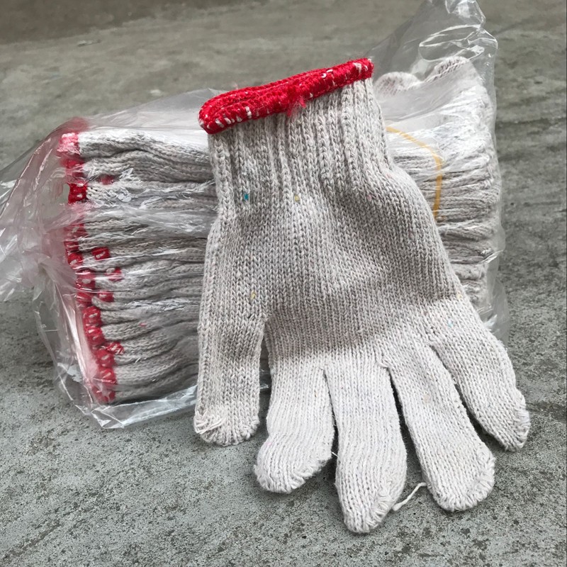 700g劳保手套棉线手套工作加厚手套白色纱线手套耐磨劳动手套