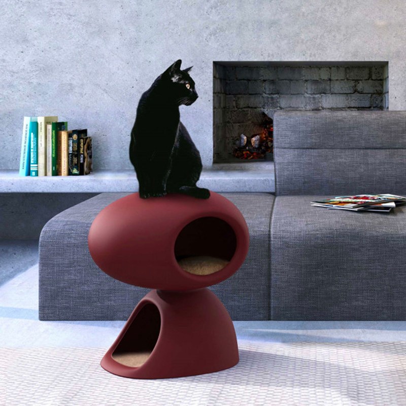 意大利 Qeeboo Cat Cave 猫窝摆件创意客厅装饰猫屋双层猫洞