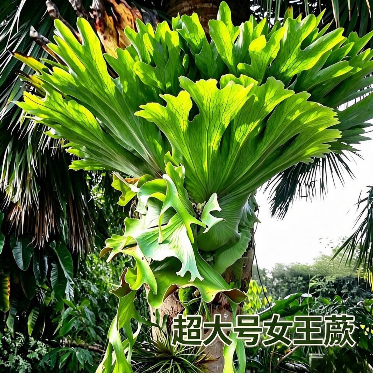 超大号女王鹿角蕨板植壁挂植物装饰挂板ins高端网红墙挂新奇绿植图片