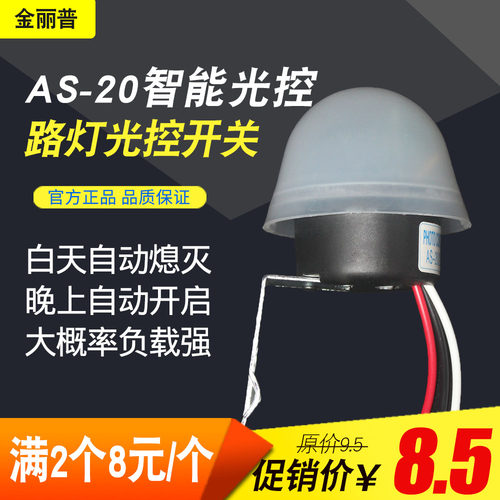 防雨光控开关AS20自动晚上亮光感应户外智能路灯控制器220V包邮