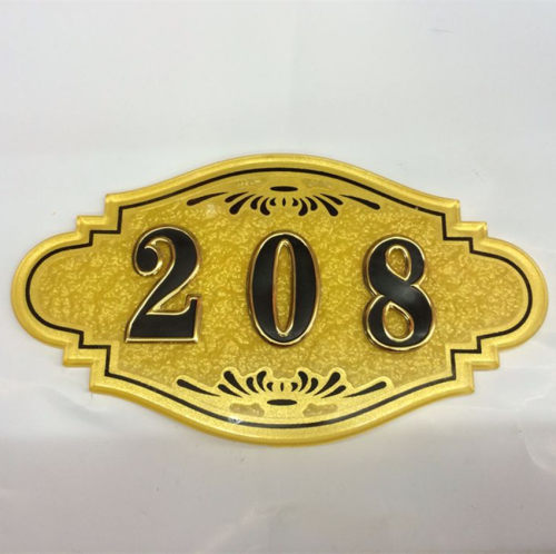 亚克力门牌号 房号牌 高档浮雕门牌 酒店宾馆门牌号码 花边房号牌