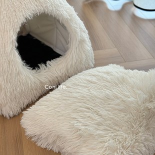 通用猫咪房子狗窝冬季 四季 保暖猫屋 life毛绒雪人猫窝封闭式 Coni