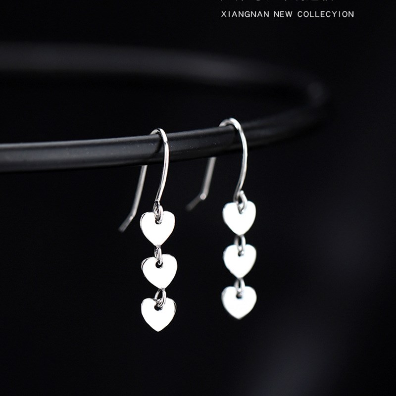 srrmhyns圆片爱心耳钉流苏耳环2023年新款潮夏耳坠耳饰女