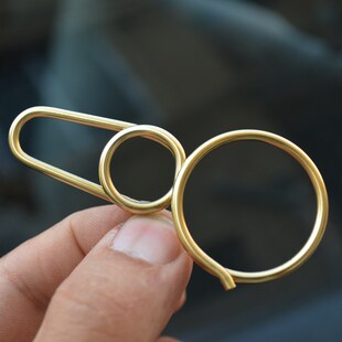 手工不锈钢钥匙扣 纯铜焊丝钥匙圈 创意简约男士钥匙环简单锁挂