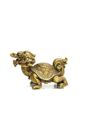 古铜器纳福瑞兽玄武龙龟复古铜摆件文镇书桌摆放神兽铜器文玩茶宠