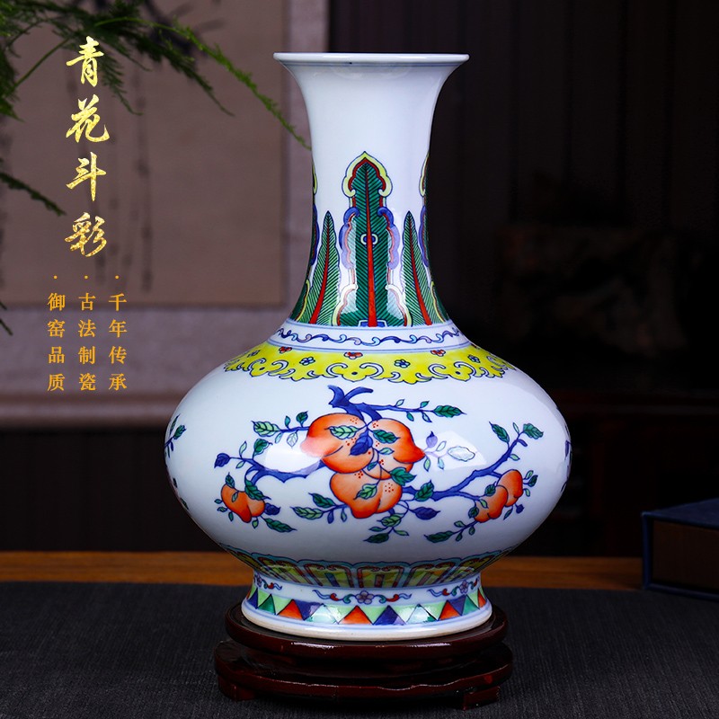 景德镇中式梅瓶玄关电视柜陶瓷器台面博古架花瓶办公室工艺品摆件