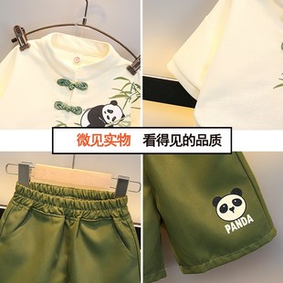 儿童汉服套装男童夏装新中式唐装2三四5六岁宝宝夏天中国风短袖