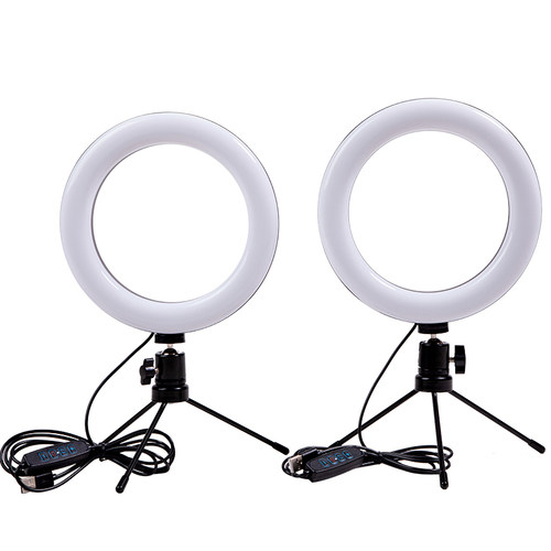 led补光灯直播专用桌面室内电脑主播美颜嫩肤大光圈独灯支架20CM