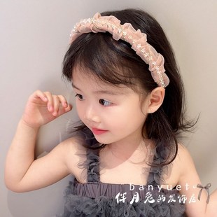 伴月兔韩风儿童布艺高颜值发饰头箍女孩不压发高级感小公主头饰潮