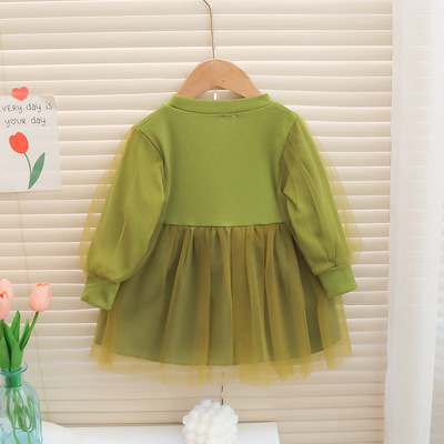 童装女童春秋连衣裙洋气一周岁宝宝网纱裙长袖公主裙婴儿童小裙子