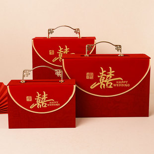 10万20万彩礼现金礼盒订婚聘礼婚庆专用大小中高档结婚聘金钱盒子