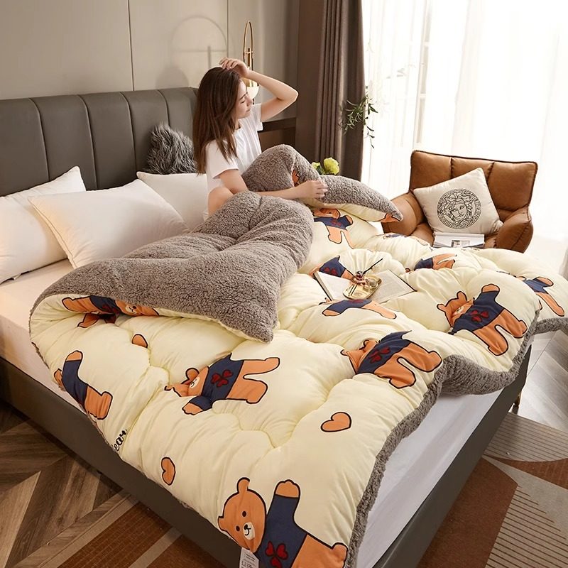 学生被子冬被加厚保暖羊羔绒棉被宿舍单人秋冬被芯双人太空被褥子