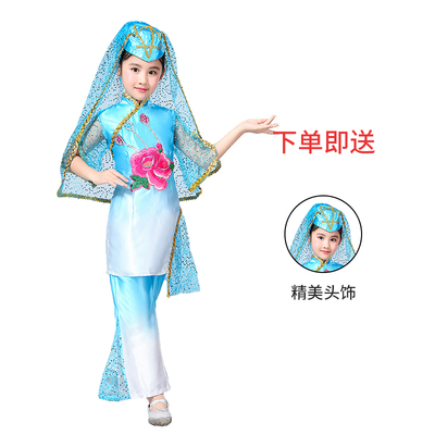 儿童回族花儿漫漫舞蹈服少数民族新疆哈萨克族六一幼儿园演出服装