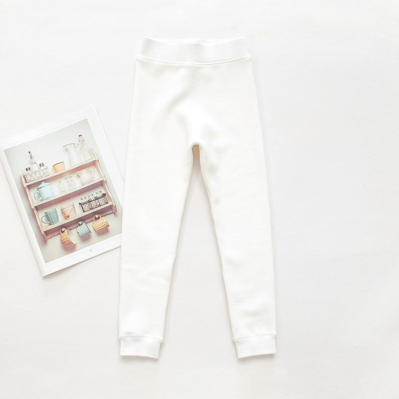 秋冬季儿童加绒加厚白色打底裤女童一体绒保暖长裤子黑色紧身外穿