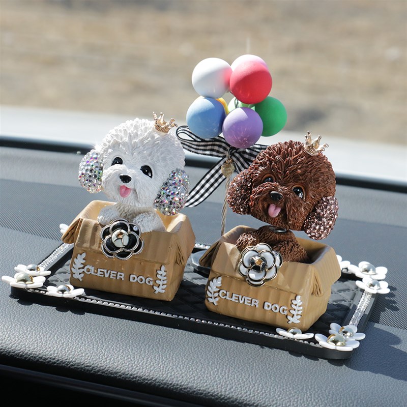 可爱摇头泰迪狗汽车摆件车内饰品创意公仔摆饰车载用品中控台玩偶