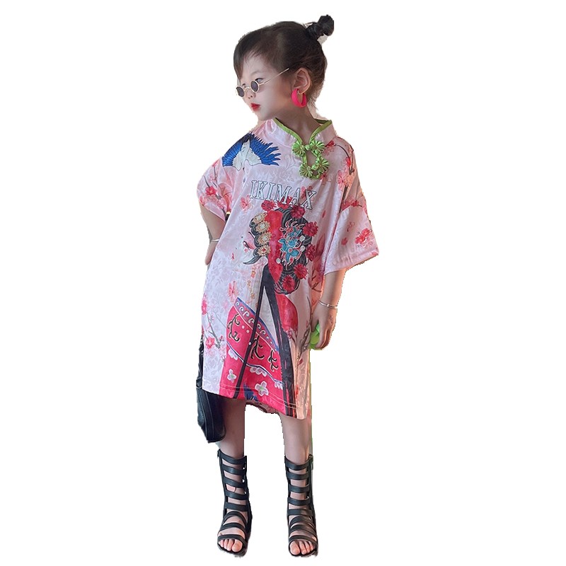 六一儿童表演服国潮汉服女童中国风古典舞演出服模特走秀旗袍裙子