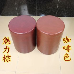 高45cm皮沙发蹲圆墩子梳妆凳电脑椅餐桌凳服装些店换鞋凳客厅凳子