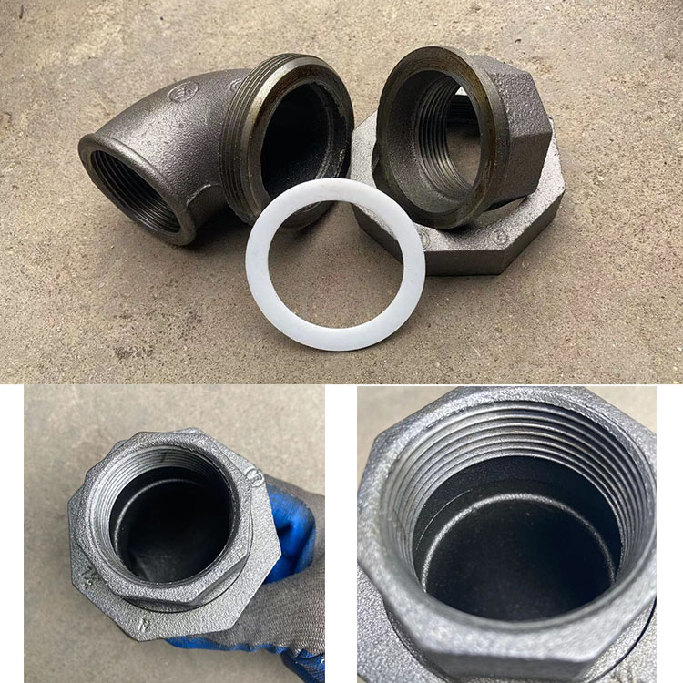 内丝活接弯头 国标建支玛钢镀锌平座/锥座油任油宁弯头出口管件