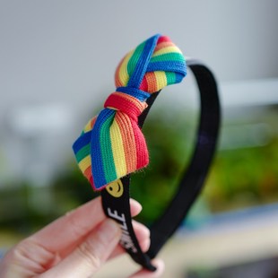 手工布艺儿童宝宝发饰品彩虹学生有齿防滑头箍 女童头饰小孩发箍