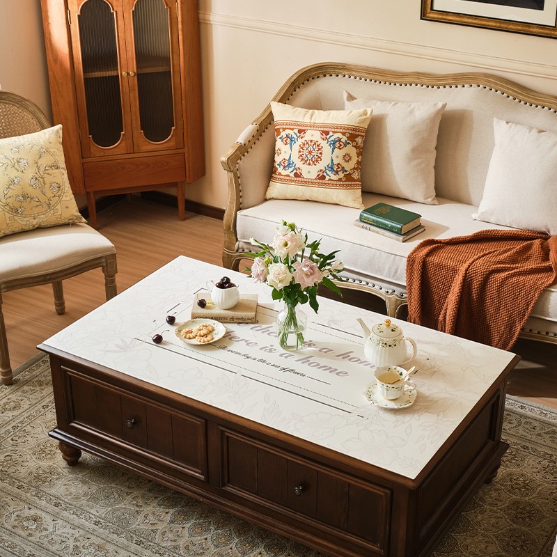 客厅轻奢茶几桌布防水防油免洗桌垫高级感皮革餐桌垫子防烫台布厚