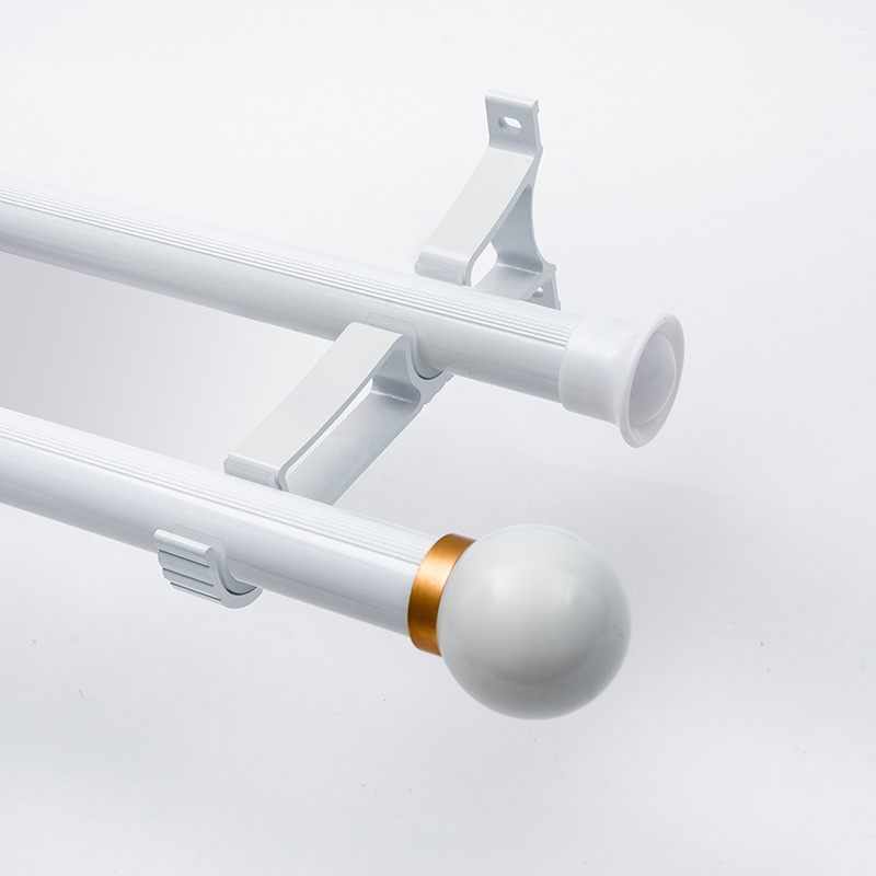 北欧简约风格加厚铝合金罗马杆轻奢窗帘轨道定制黑色白色窗帘杆子
