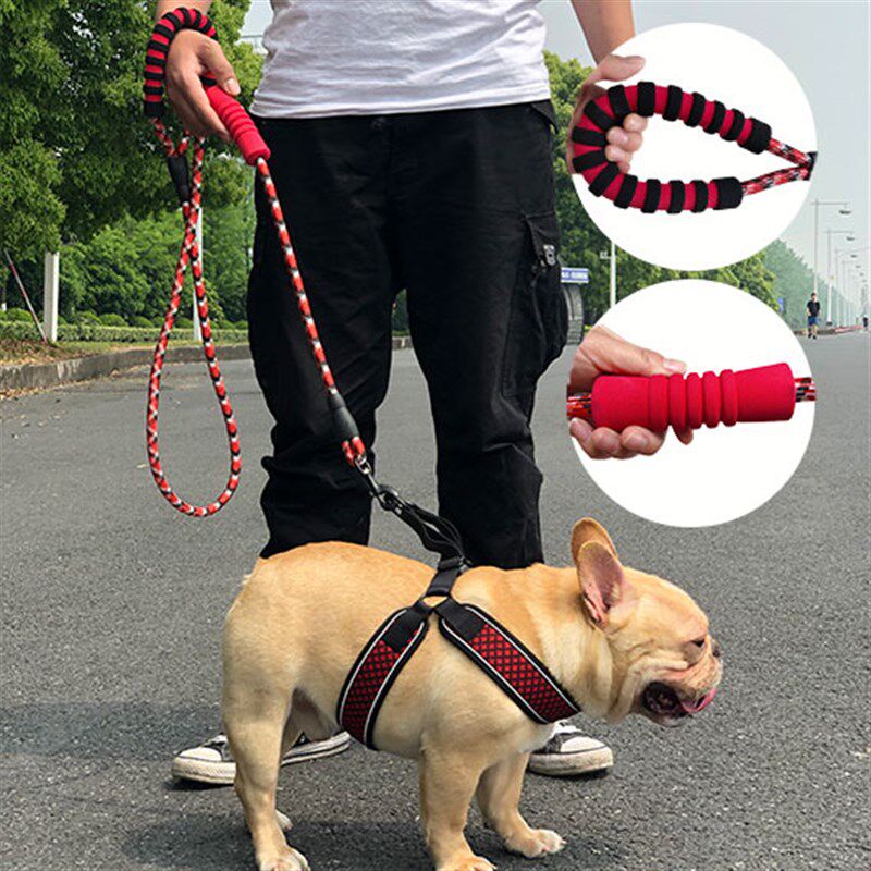 宠物胸背带法斗柴犬金毛狗狗牵引绳中小型犬遛狗绳背心式狗链用品