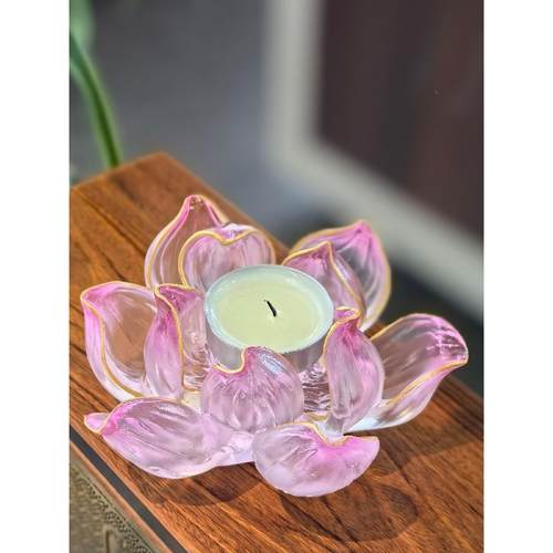 小白茶具净水PTZ莲古法琉璃粉红荷花莲花佛金线香色插香道供蜡烛