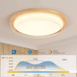 果冻 卧室灯设计师白房房蜡木原木风护眼灯约简餐厅书99儿童吸顶