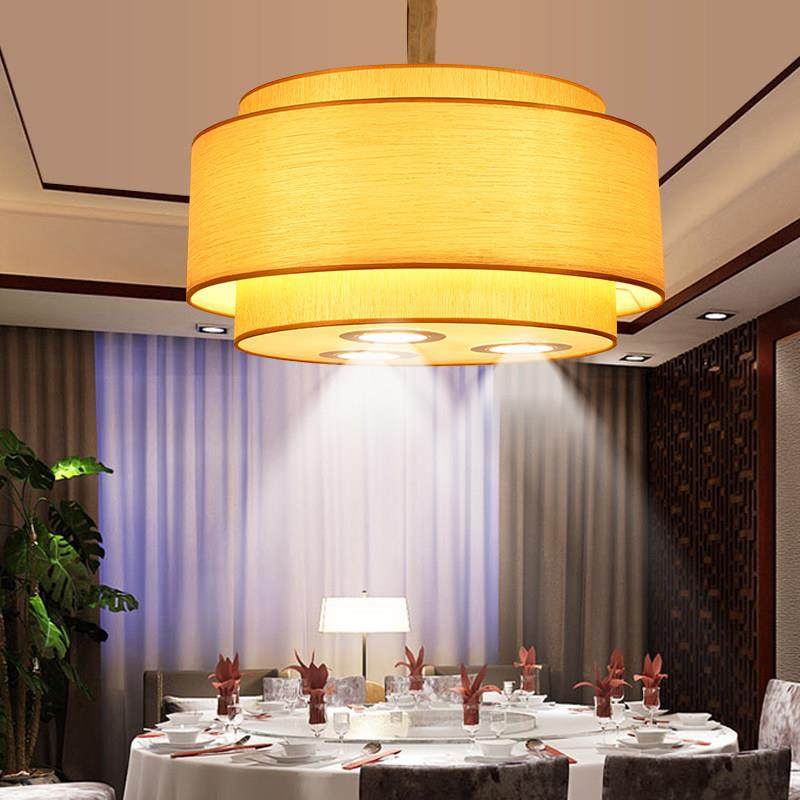 国式典彷羊皮吊灯火锅店饭店中包厢酒店餐饮带射CIP灯古中风LED灯