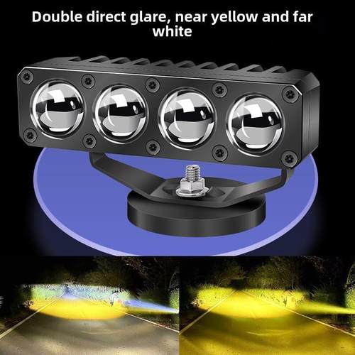 货车l24炮ved射灯前杠雾灯汽车12v中网野激光越车改装超亮远近光