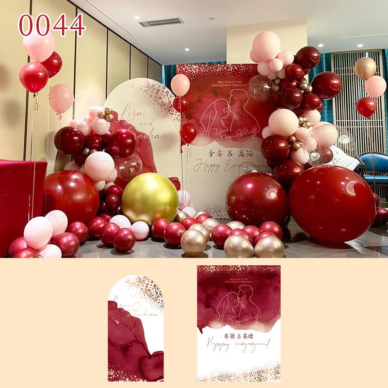 2022网红订婚宴布置装饰背景墙简约酒店现场摆件套餐定制kt板0044