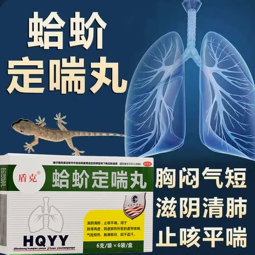 滋阴清肺 肺肾两虚咳喘气短 烦热胸闷自汗盗汗 盾克蛤蚧定喘丸6袋