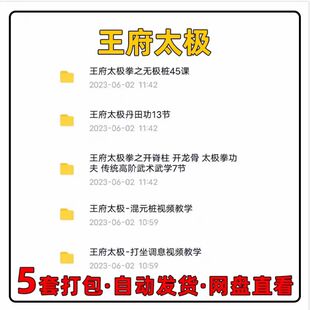 王府太极5套之无极桩系统45集视频开脊柱开龙骨丹田功混元桩调息