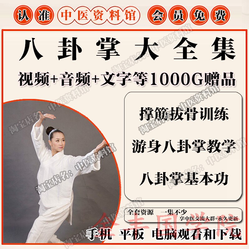 八卦掌健身养生运动中医视频音频大合集自学教程从入门到精通全套