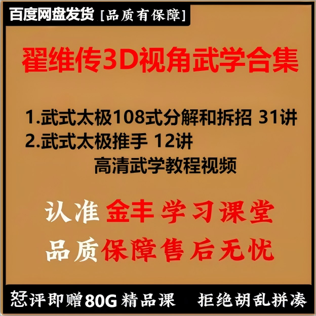 翟维传3D视角武学合集武式太极拳108式分解和拆招 推手讲解视频