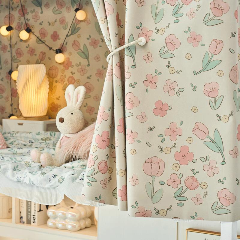 学生宿舍上下铺女床帘加厚一体式蚊帐透气寝室强遮光床幔全包简约